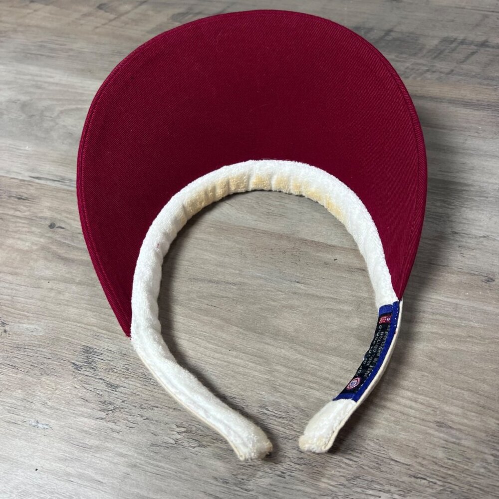 Vintage FSU Embroidered Red & Cream Visor Headband - Adjustable & Comfortable - Picture 2 of 5